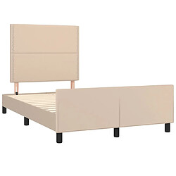 Acheter Maison Chic Cadre/structure de lit avec tête de lit pour adulte - Lit Moderne Chambre Cappuccino 120x200 cm Similicuir -MN76581