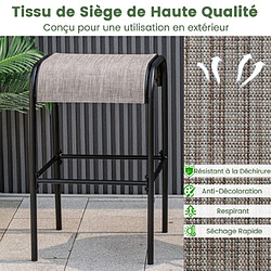 Acheter Helloshop26 Ensemble de 2 tabourets de bar tabourets bistrot en métal haut de 76 cm siège en tissu incurvé cadre en métal robuste café 20_0008464