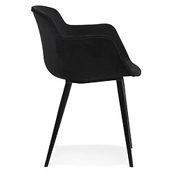 Avis Paris Prix Fauteuil Design en Velours Javier 80cm Noir