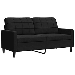 vidaXL Canapé à 2 places Noir 140 cm Velours