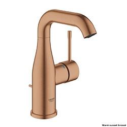 GROHE - Mitigeur monocommande lavabo Taille M Essence, cool sunrise brossé - finition doré brillant pas cher