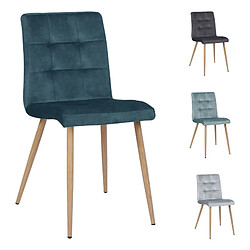 But Lot de 4 chaises POKE velours bleu et gris