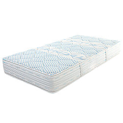 Visiodirect Matelas réversible MILA en mousse mémoire de forme, ferme, indépendance du couchage, avec face été/hiver 