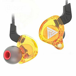 Casque Sport Hi-Fi Écouteurs Intra-Auriculaires 3,5 Mm Qkz Ak6 Conducteur Cuivre Jaune 