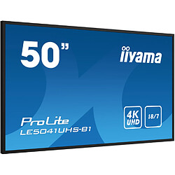 IIYAMA LFD 50" dalle VA 4K UHD 3840x2160 18/7 VGA 3xHDMI HPs 350 cd/m² 5000:1 9ms VESA 400x400 Paysage Media Player / LE5041UHS-B1