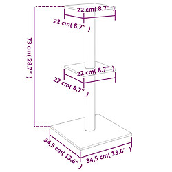 Arbre à chat avec griffoirs,niche pour chat en sisal crème 73 cm -MN40538 pas cher