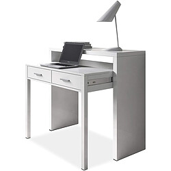 Avis Pegane Table console extensible convertible en bureau coloris blanc Artik - longueur 98,5 x Hauteur 87,5 x Profondeur 36 - 70 cm