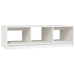 vidaXL Table basse blanc 110x50x34 cm bois de pin massif