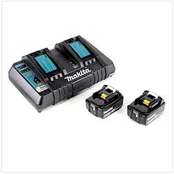 Makita DUC 353 PF2 2x 18 V Li-Ion brushless Tronçonneuse sans fil 36 V + 2x Batteries BL 1830 3 Ah + Chargeur double DC18RD