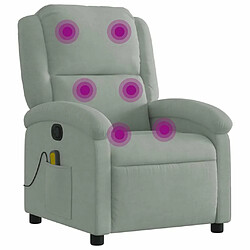 Maison Chic Fauteuil de massage inclinable,Fauteuil luxe de relaxation gris clair velours -MN80857