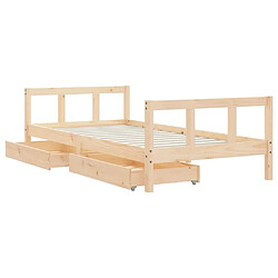 Acheter Maison Chic Lit d'Enfant Chambre - Cadre de lit pour enfants et tiroirs 90x190 cm bois de pin massif -MN10871