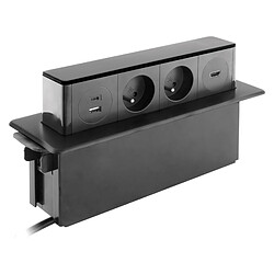 Bloc multiprise encastrable 2x 16A 2P+T avec 2 ports USB - Otio