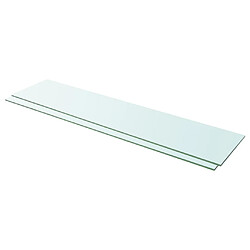 vidaXL Panneaux d'étagère 2 pcs Verre Transparent 110 x 25 cm 