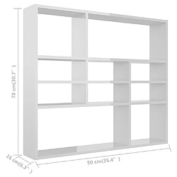 vidaXL Étagère murale Blanc brillant 90x16x78 cm Bois d’ingénierie pas cher