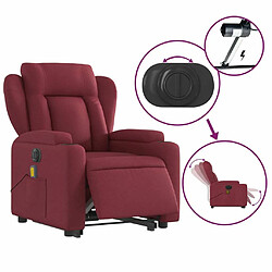 Maison Chic Fauteuil Relax pour salon, Fauteuil inclinable de massage électrique Rouge bordeaux Tissu -GKD87637 pas cher