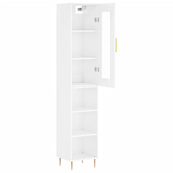 Avis vidaXL Buffet haut Blanc brillant 34,5x34x180 cm Bois d'ingénierie