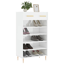 Avis Maison Chic Armoire à chaussure,Meuble à Chaussures Blanc brillant 60x35x105 cm Bois ingénierie -MN44205