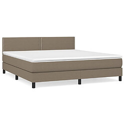 vidaXL Sommier à lattes de lit avec matelas Taupe 180x200 cm Tissu