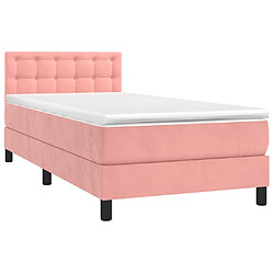 Avis Sommier à lattes et LED,Cadre à lattes de lit avec matelas pour Adulte Rose 100x200 cm -MN75795