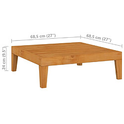 vidaXL Table de jardin 68,5x68,5x24 cm Bois d'acacia massif pas cher