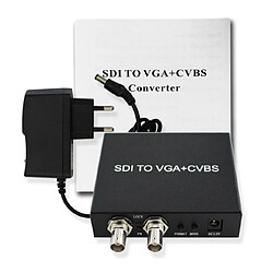 Universal Convertisseur SDI à VGA + CVBS/AV/RCA Convertisseur vidéo SDI de radiodiffusion convertit le signal SDI SD/HD/3G en signal SDI CVBS VGA | Câble VGA pas cher