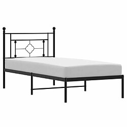 Maison Chic Cadre/structure de lit métal et tête de lit pour adulte - Lit Moderne Chambre noir 100x190 cm -MN26384