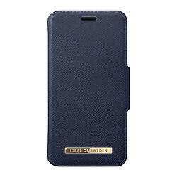 Etui Clapet iPhone X et XS Ideal of Sweden Saffiano bleu nuit Coque Magnétique 