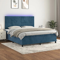 vidaXL Sommier à lattes de lit avec matelas LED Bleu foncé 160x200 cm