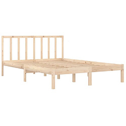 Acheter Maison Chic Lit Moderne Chambre - Cadre/structure de lit pour adulte bois de pin massif 135x190 cm double -MN24314