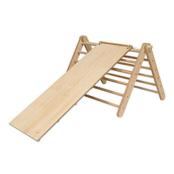 Ette Tete Sipitri Triangle d'escalade en bois avec toboggan | Structure / Cadre d'escalade Montessori intérieur avec rampe pour enfants | Modifiable avec 3 pièces