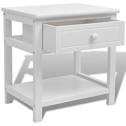 Avis vidaXL Table de chevet 2 pcs Bois Blanc