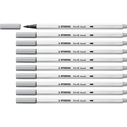 STABILO Feutre pinceau Pen 68 brush, gris moyen ()