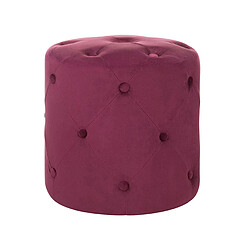 Beliani Pouf en velours rouge bordeaux d 40 cm COROLLA 