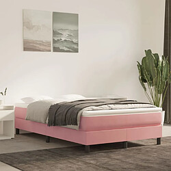 vidaXL Matelas de lit à ressorts ensachés rose 120x210x20 cm velours