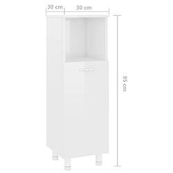 vidaXL Armoire de salle de bain Blanc brillant Bois d’ingénierie pas cher