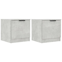 Maison Chic Lot de 2 Tables de chevet,Table de nuit,Table d'appoint pour salon Gris béton 40x39x40 cm -MN18253