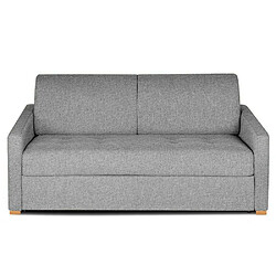 Inside 75 Canapé convertible express BIRDY 140cm matelas 16cm mono assise capitonnée tweed gris silex 