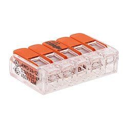 Lot de 10 bornes de raccordement S221 Compact - Connexion rapide - 5 conducteurs avec leviers 4mm² - orange - Wago