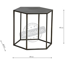 Aubry Gaspard Table d'appoint hexagonale en métal.