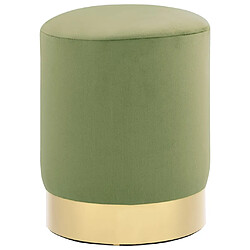 vidaXL Tabouret Vert moutarde et doré Velours