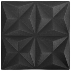 vidaXL Panneaux muraux 3D 24 pcs 50x50 cm noir origami 6 m²