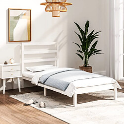 Maison Chic Lit Moderne Chambre - Cadre/structure de lit pour adulte Blanc Bois massif 90x190 cm Simple -MN24350