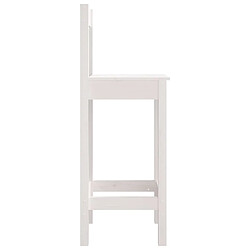 Acheter vidaXL Chaises de bar lot de 2 blanc 40x41,5x112 cm bois de pin solide