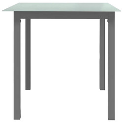 Avis Maison Chic Table de jardin | Table d'extérieur Gris clair 80x80x74 cm Aluminium et verre -GKD99655