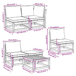 Acheter vidaXL Salon de jardin avec coussins 8 pcs bois massif d'acacia