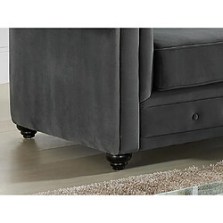 Vente-Unique Canapé d'angle en velours CHESTERFIELD - Anthracite pas cher