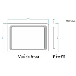 Acheter Miroir de salle de bain avec lumières Led 90x65cm (LxH)