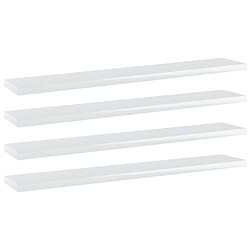 vidaXL Panneaux de bibliothèque 4 pcs blanc brillant bois d’ingénierie