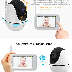 Avis Universal Moniteur pour bébés en argent avec caméra Enregistrement électronique Surveillance des couleurs sans fil Surveillance de la température des conversations à 2 voies