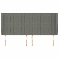 Avis Maison Chic Tête de lit scandinave avec oreilles,meuble de chambre Gris foncé 203x23x118/128 cm Tissu -MN69658